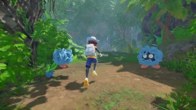 The protagonist running through dense jungle foliage